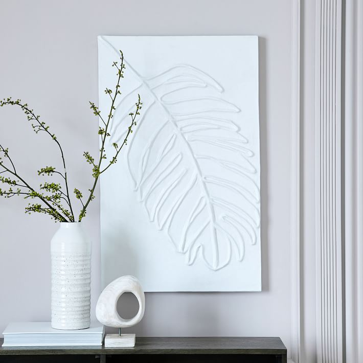 PapierMache Wall Art Grids/Lines & Large Palm west elm