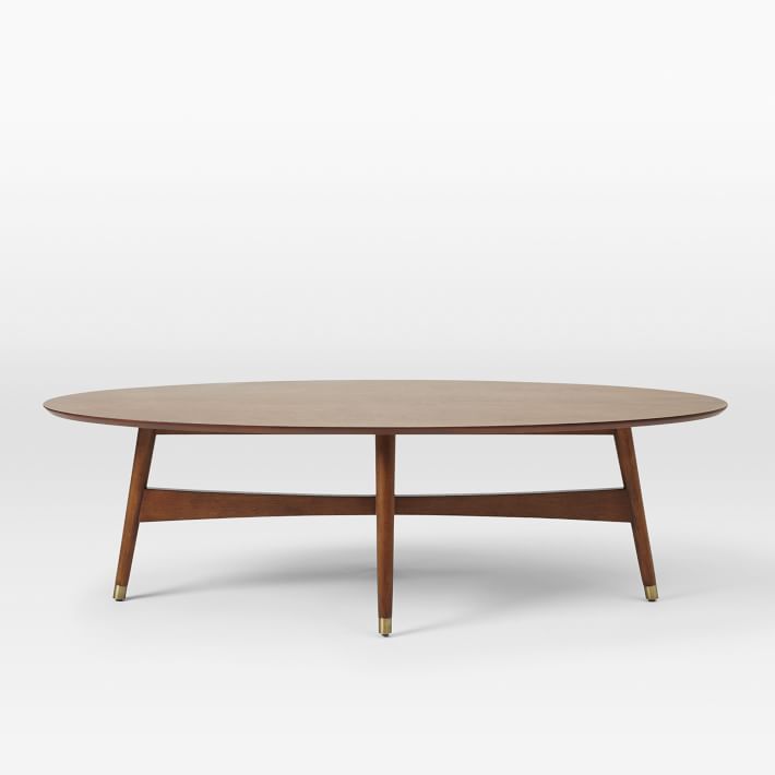 Reeve MidCentury Oval Coffee Table Pecan West Elm
