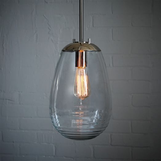 Ripple Glass Pendant Light Teardrop