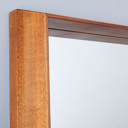 Wood Frame Ledge Floor Mirror