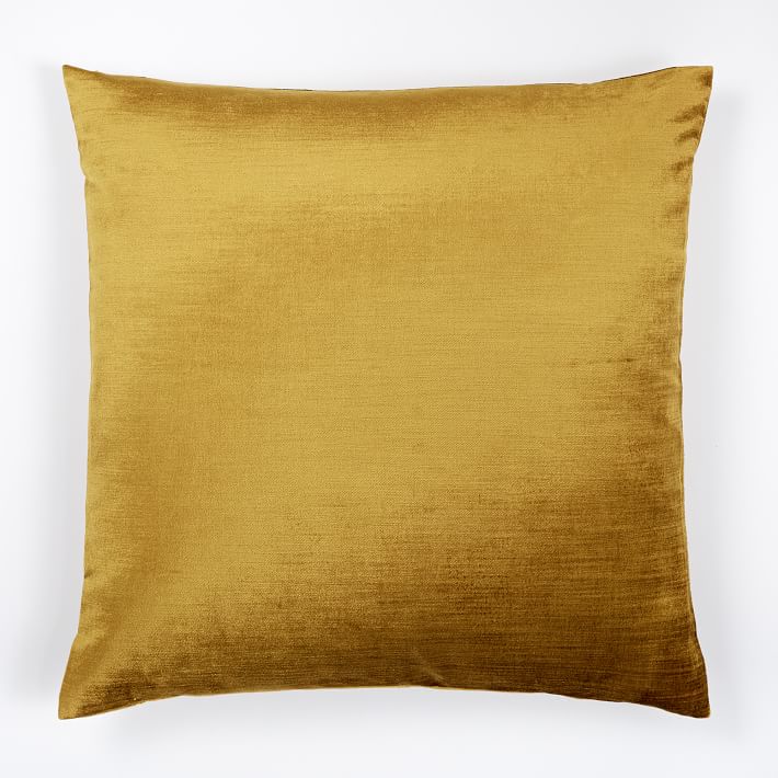 Cotton Luster Velvet Pillow Cover Velvet Gold West Elm