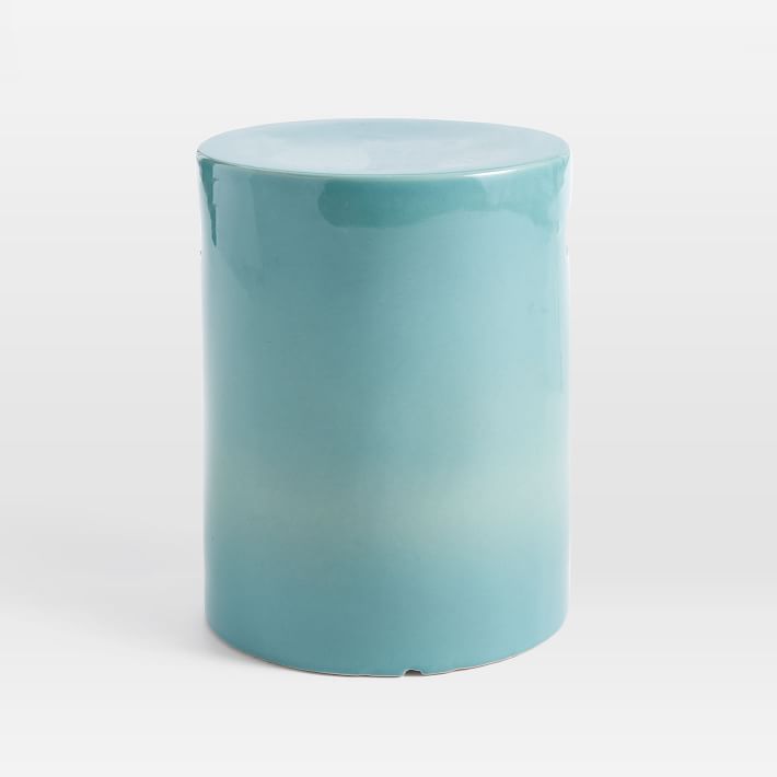 Geometric Ceramic Outdoor Side Table Round West Elm