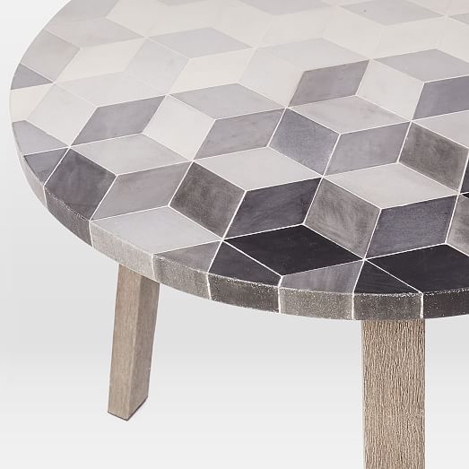 Mosaic Tiled Outdoor Bistro Table Isometric Concrete