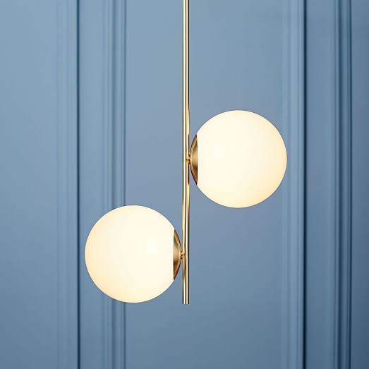 Sphere Stem Pendant Light Brass