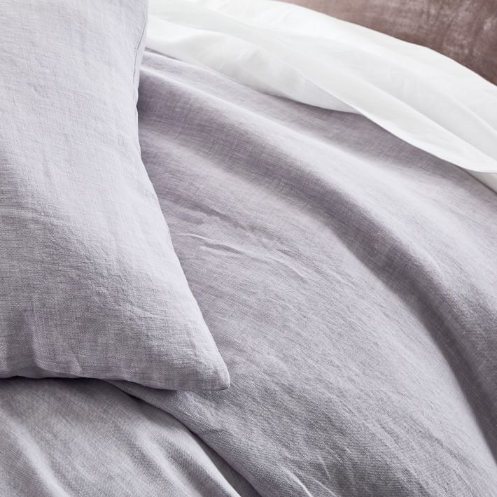 Belgian Flax Linen Solid Euro Sham, White west elm