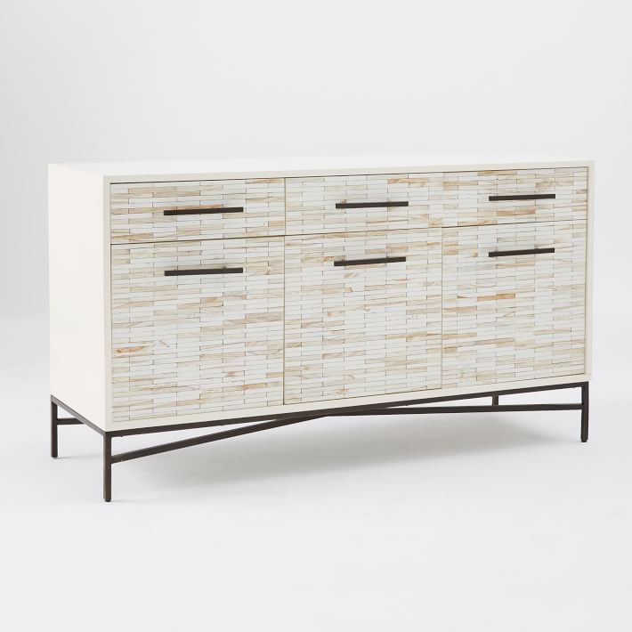 Wood Tiled Media Console 54