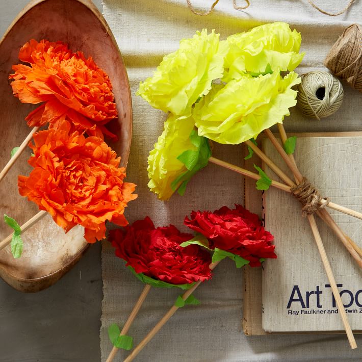 Mexican Crepe Paper Flowers Rose west elm