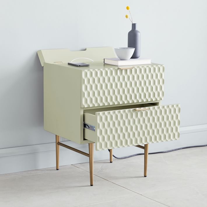 Audrey Charging Nightstand Parchment West Elm