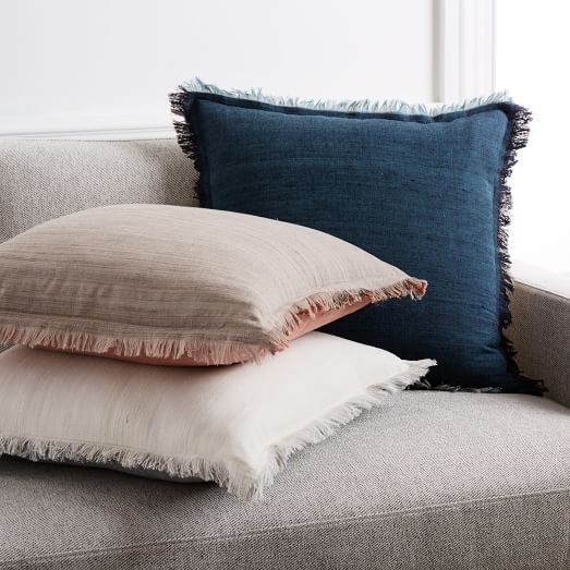Textured Silk Fringe Pillow Covers