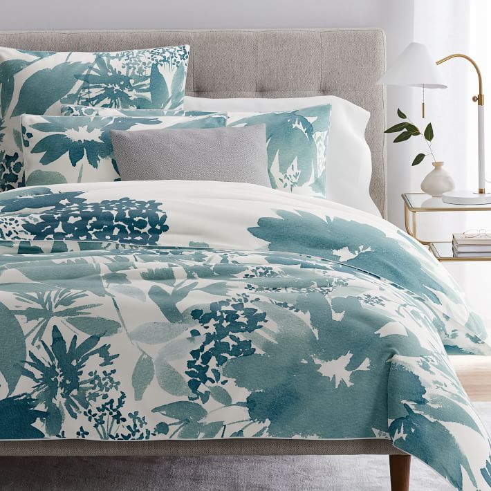 Organic Sateen Garden Corner Duvet Cover + Shams west elm