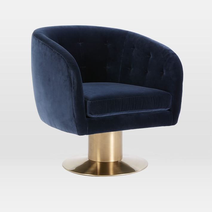 Tufted Pedestal Swivel Chair | west elm