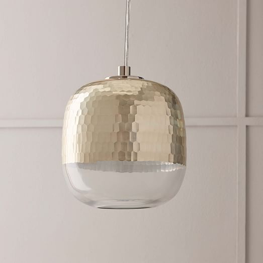 Metallic Honeycomb Glass Pendant Light Round