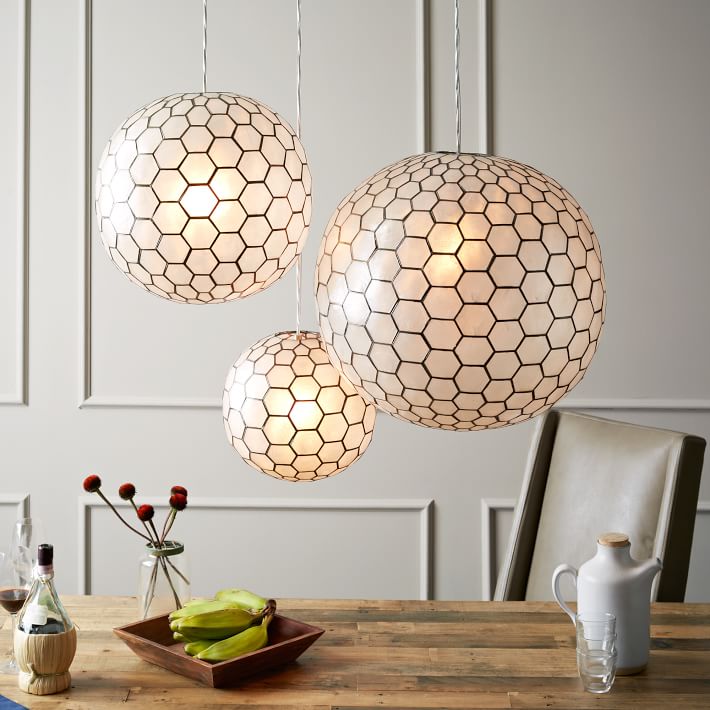 Capiz Orb Pendant Lights