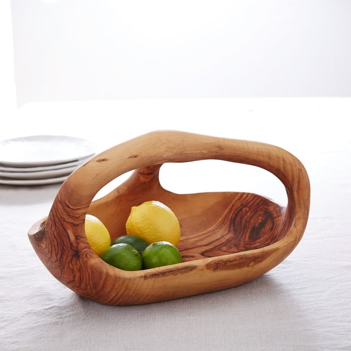 Olive Wood Basket, Kitchen Storage Solutions west elm