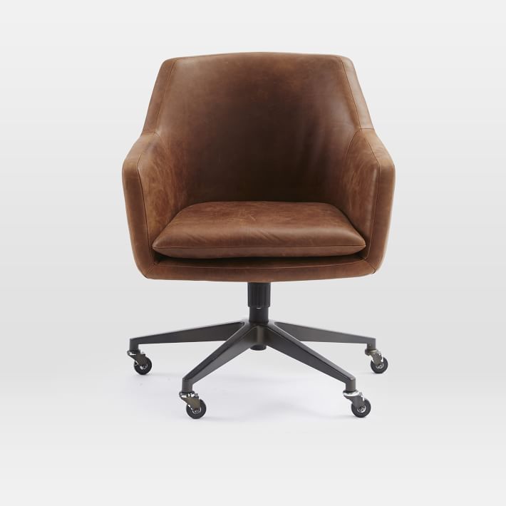 Helvetica Leather Office Chair | west elm
