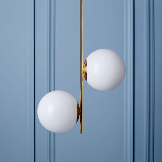 Sphere Stem Pendant Light Brass