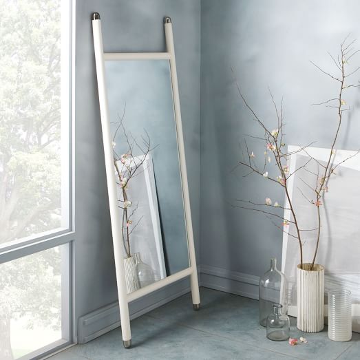 Mid Century Dowel Floor Mirror White Lacquer West Elm