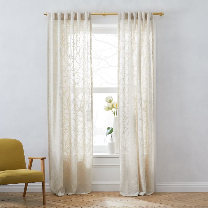 Sheer Abstract Glass Curtain west elm