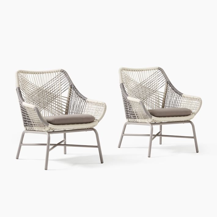 Huron Outdoor Small Lounge Chair & Cushion Gray West Elm