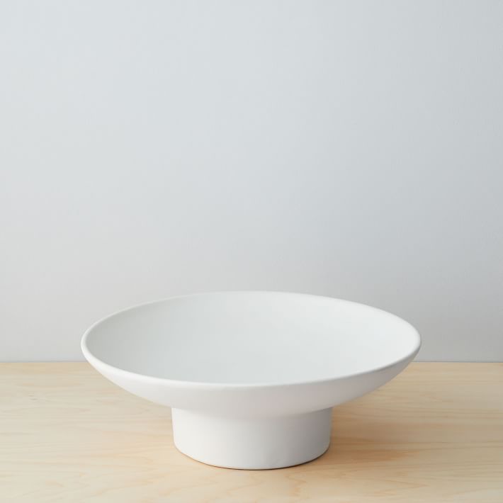 Pure White Ceramic Footed Centerpiece Bowl West Elm