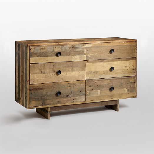 Emmerson Reclaimed Wood 6 Drawer Dresser Natural