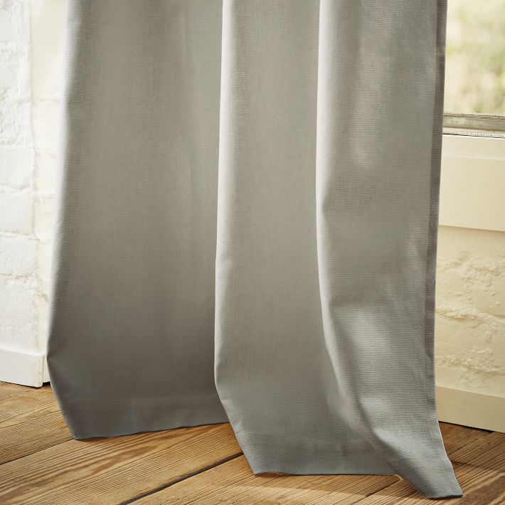 Linen Cotton Curtain Platinum West Elm