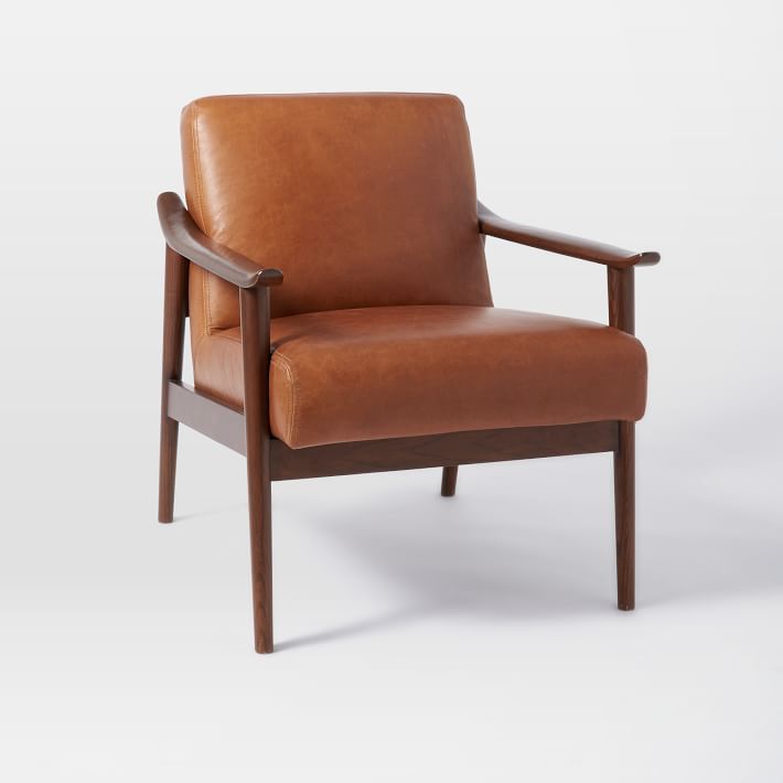 MidCentury Leather Show Wood Chair West Elm