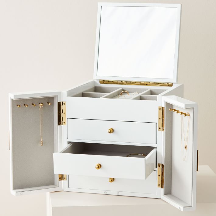 Modern Lacquer Jewelry Box Cube