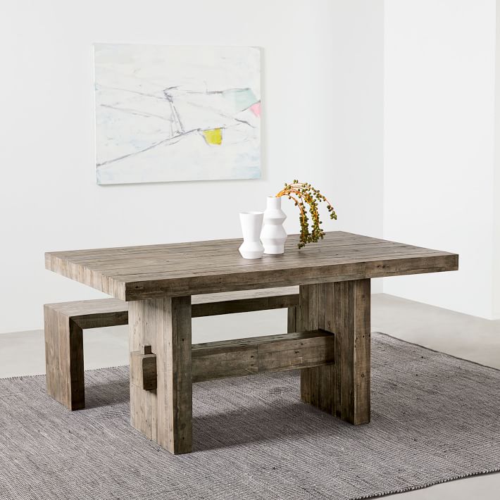 Emmerson® Reclaimed Wood Dining Table Stone Gray West Elm
