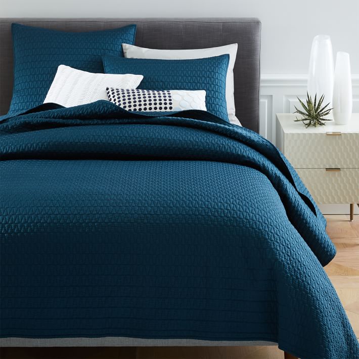 Gramercy Coverlet & Shams Regal Blue West Elm