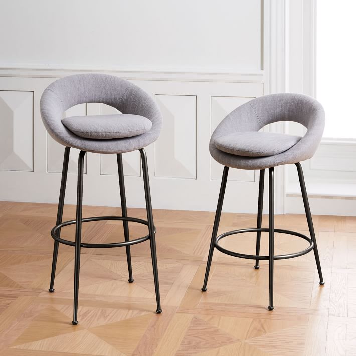 Orb Upholstered Bar & Counter Stools West Elm