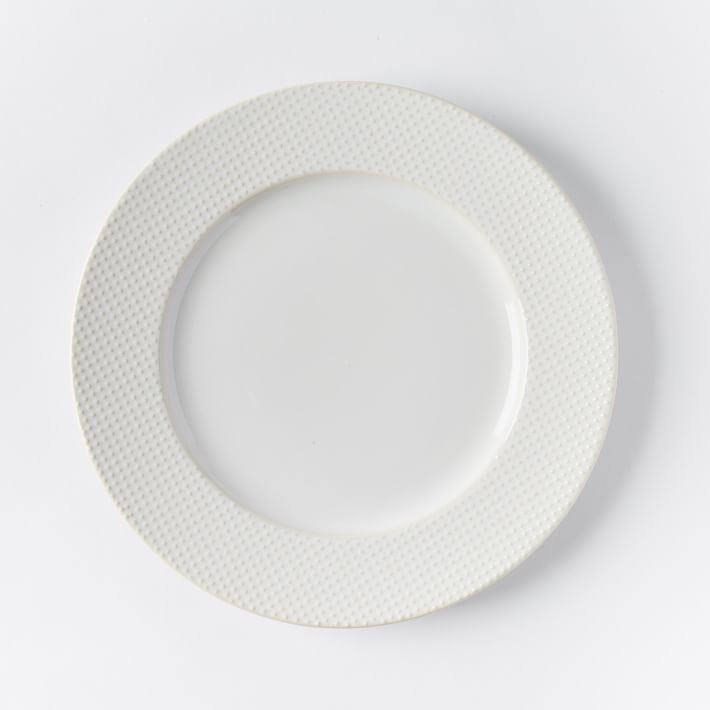 Textured Dinner Plates White (Dots) West Elm