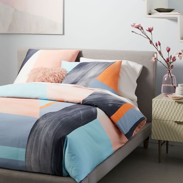 400-Thread-Count Organic Sateen Brushed Collage Duvet Cover | West Elm