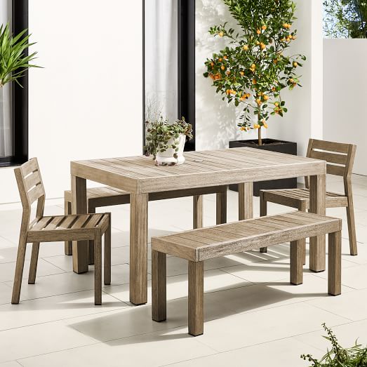 Outdoor Wood Table With Benches, Wooden Bench Dining Table Outdoor